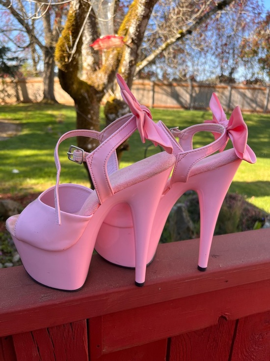 Pleaser Shoes - Custom Bow Baby Pink Pleasers heels